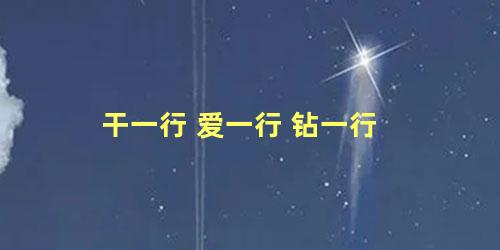 干一行 爱一行 钻一行